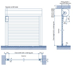 GaraRoll roller door specification - between opening GaraRoll roller door specification - between opening